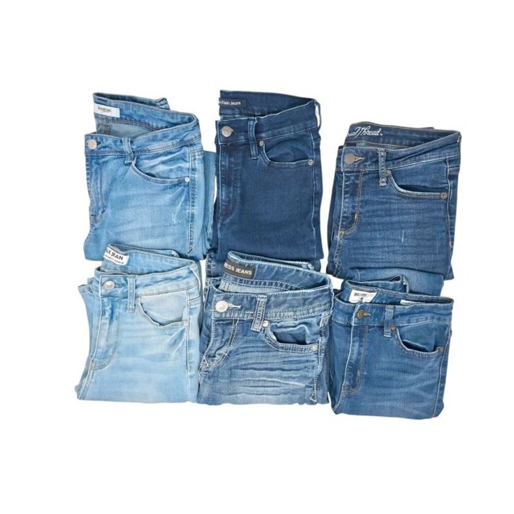 6 Pair Women’s Jeans Bundle Calvin Klein Express Kensie Mixed Sizes Denim